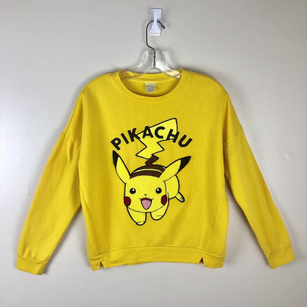 Pokemon Sweatshirt Pikachu Embellished Embroidered 3D Juniors Size Small